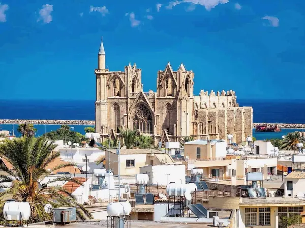 Gothic Saint Nicholas Cathedral rising above Famagusta old town
