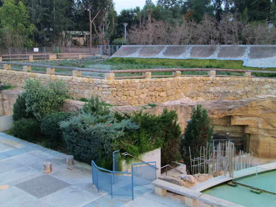 Landscaped terraces and water feature in Akropolis Park, Nicosia