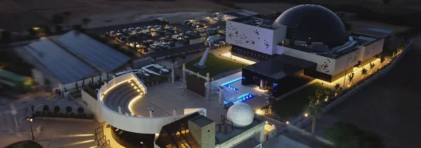Aerial view of the Cyprus Planetarium buildings and dome