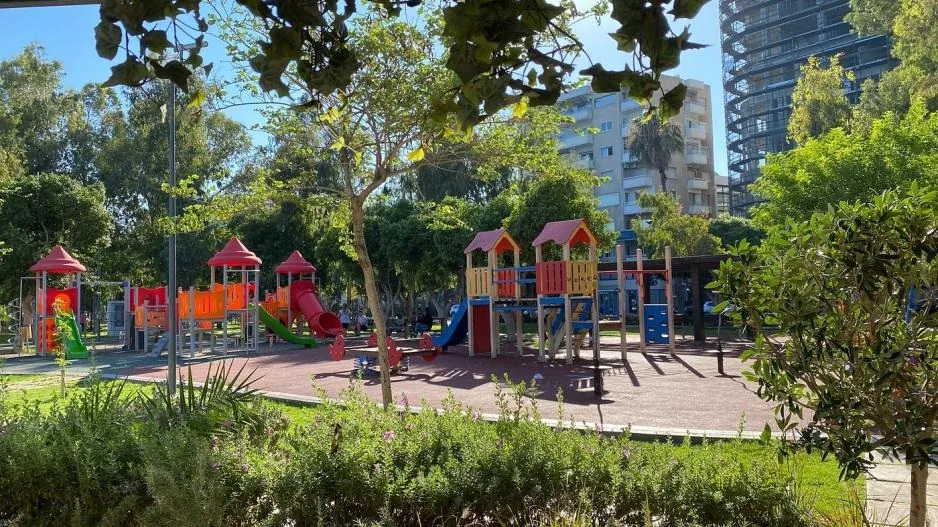 Outdoor playground beside Red Cafe
