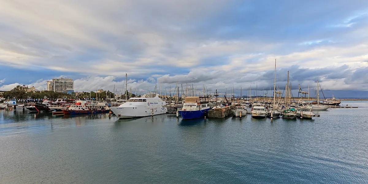 Sea harbour at the Marina in Larnaca, Cyprus