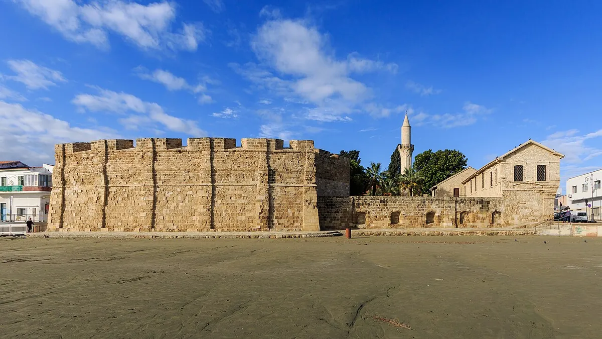 The Fort and the minaret of Kebir (Buyuk) Mosque in Larnaca, Cyprus