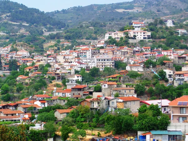Wide view of Agros among the Troodos mountains