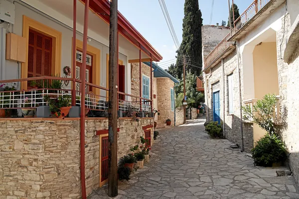 Lane of old stone houses in Kato Drys