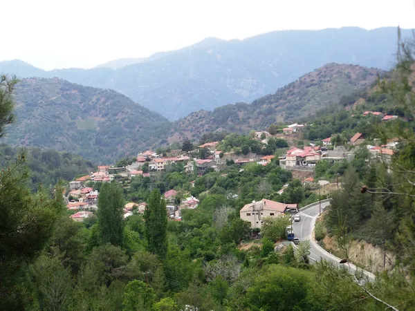 View of Lemythou and the Troodos hills