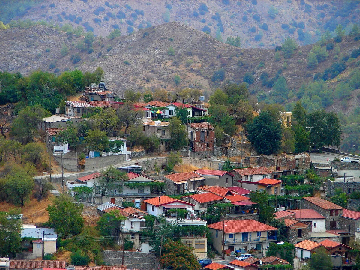 Palaichori village in its mountain valley
