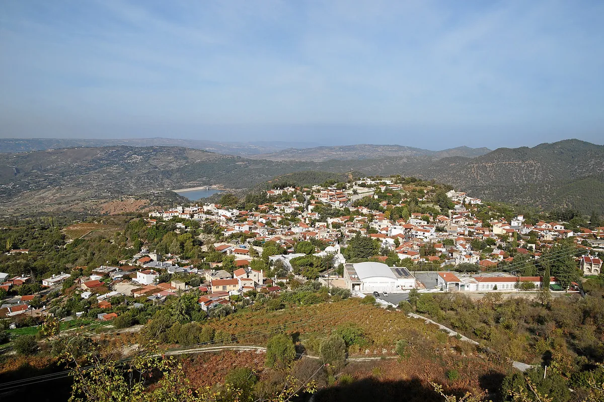 Το χωριό Πάνω Παναγιά σε δασωμένη πλαγιά