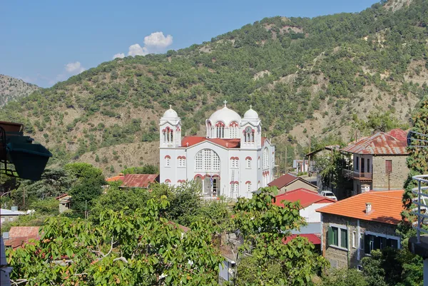 Pedoulas with its twin-towered church in the Marathasa valley