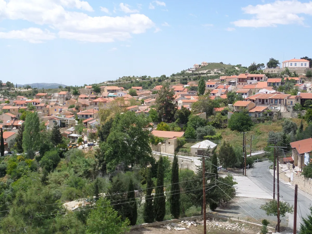 View over Vouni village and its hillside
